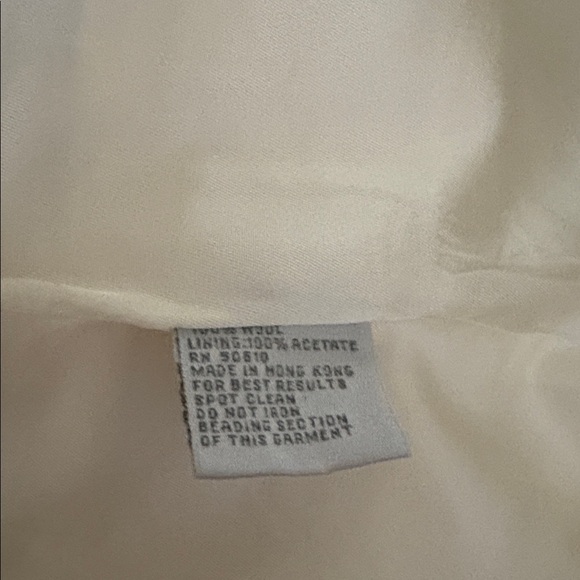 Vtg Nolan Miller skirt suit Rhinestones &Pearls. Jacket armpit to 20” skirt 14 - Picture 13 of 13